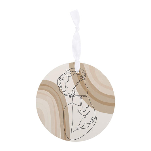 Modern Minimalist Mothers Day Mom Baby | Wood Ornament | Eaches | Min 6