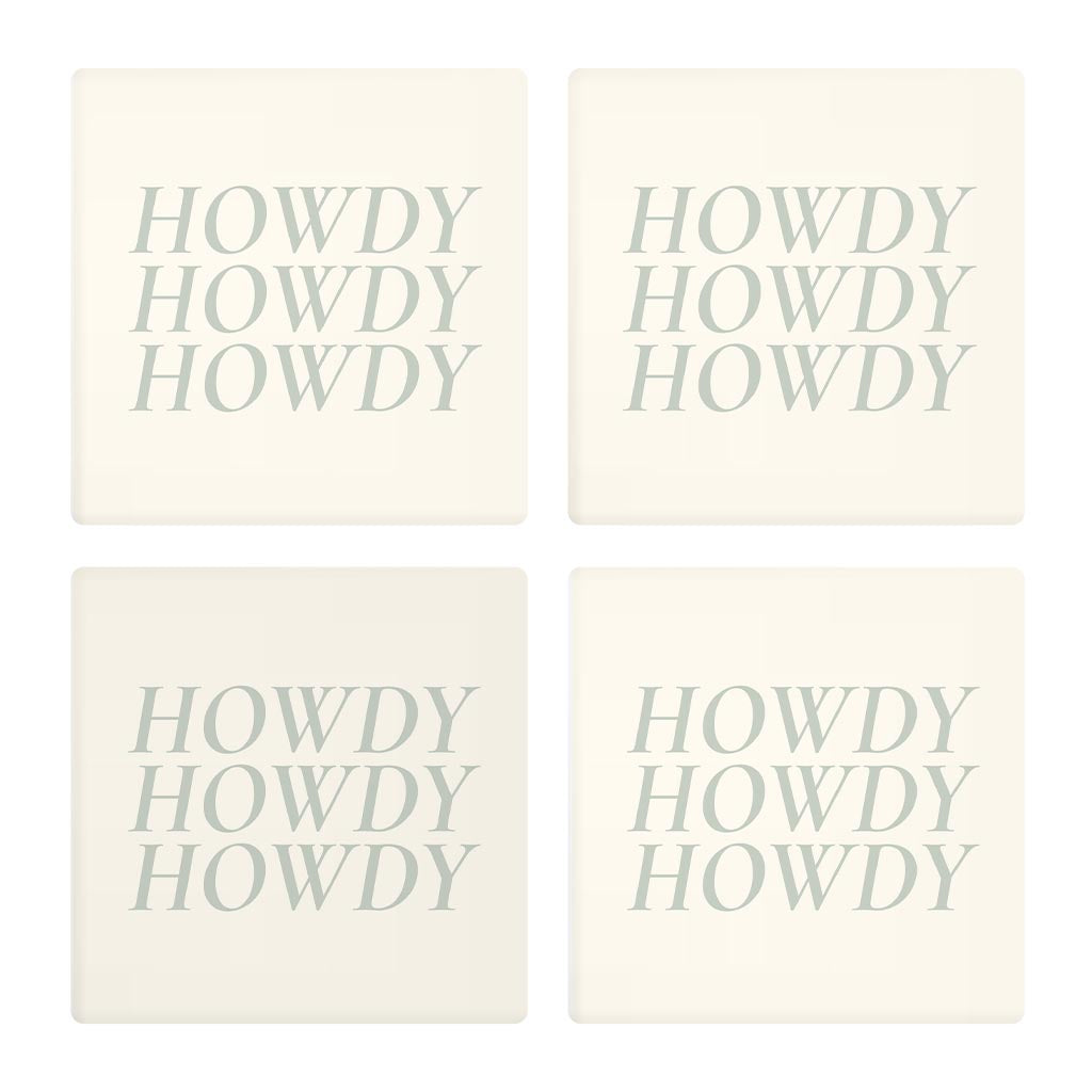 Modern Minimalist Oklahoma Howdy | Absorbent Coasters | Set of 4 | Min 2