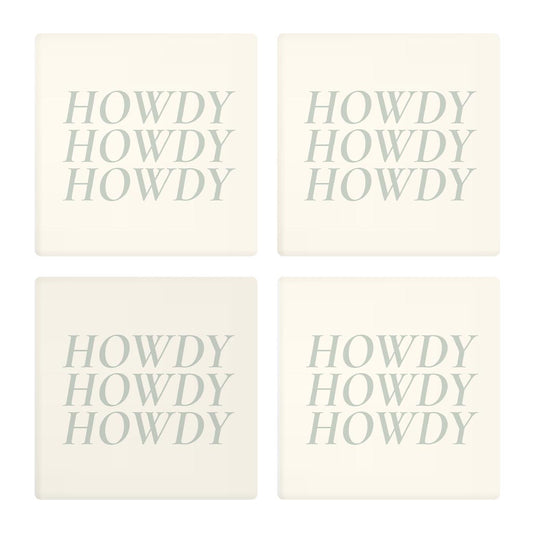 Modern Minimalist Oklahoma Howdy | Absorbent Coasters | Set of 4 | Min 2