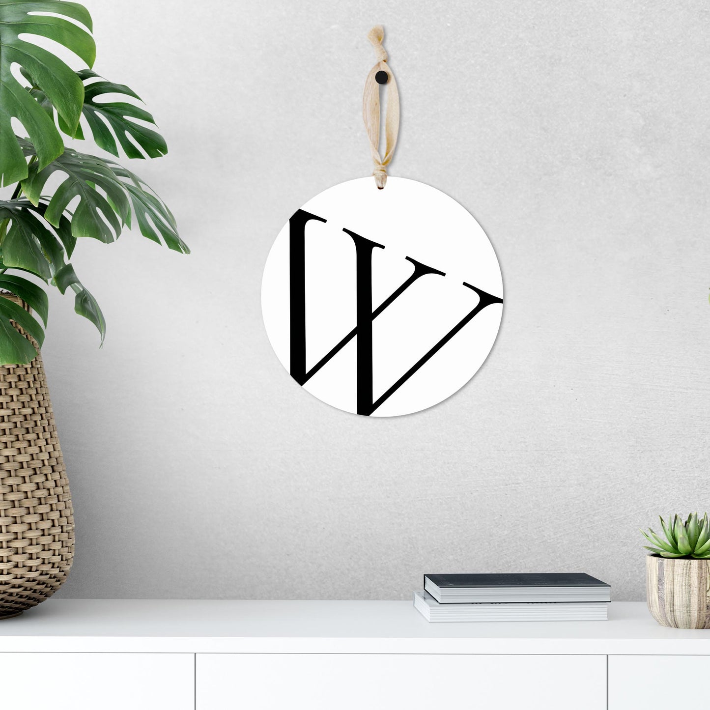 Minimalist Monogram W | Wood Ornament | Eaches | Min 1