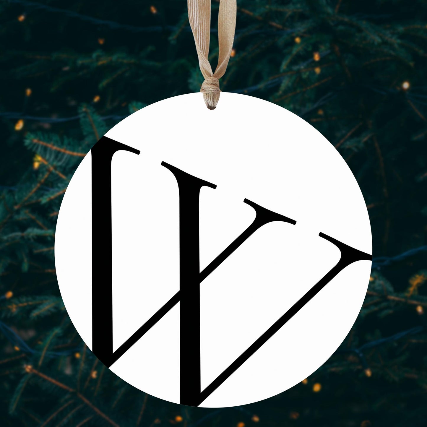 Minimalist Monogram W | Wood Ornament | Eaches | Min 1