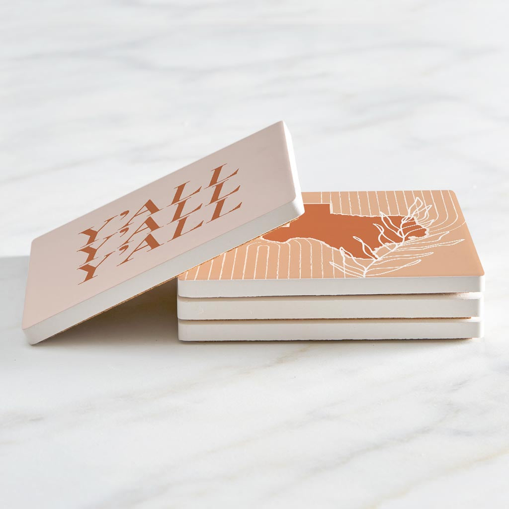 Modern Minimalist Texas Set | Absorbent Coasters | Set of 4 | Min 2