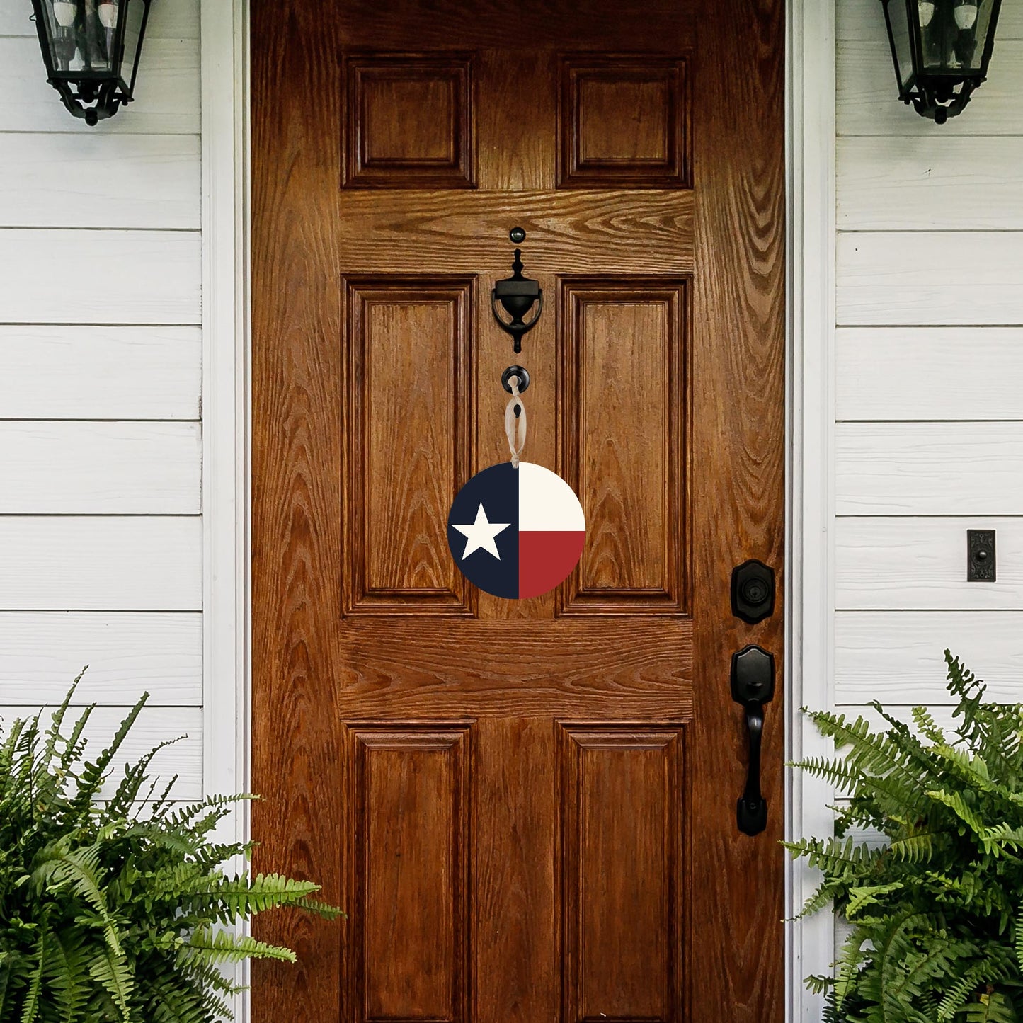 Modern Minimalist Texas Colors Flag | Wood Ornament | Eaches | Min 1