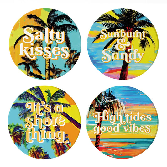 Bright Florida Palm Trees| Absorbent Coasters | Set of 4 | Min 2