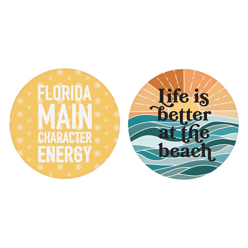 Florida Sayings Artsy | Absorbent Car Coasters | Set of 2 | Min 4