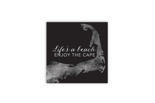 Minimalistic B&W Cape Cod Lifes A Beach | Wood Sign | Eaches | Min 2