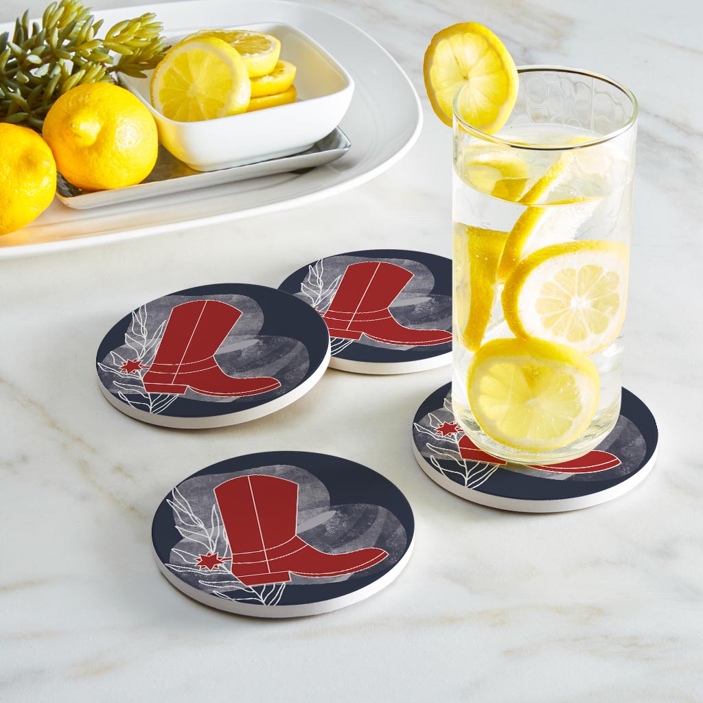 Modern Minimalist Texas Colors Boot | Absorbent Coasters | Set of 4 | Min 2