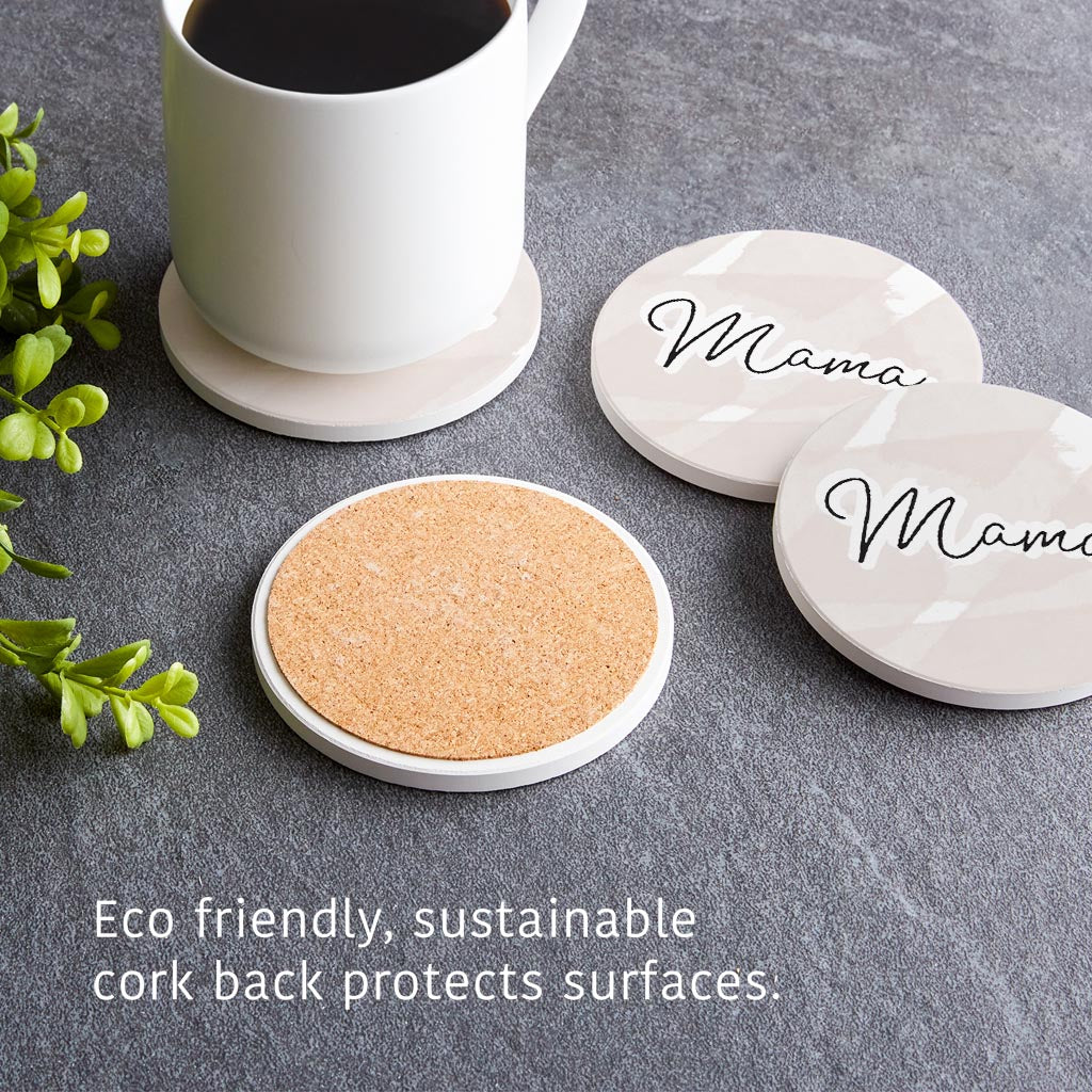 Modern Minimalist Mothers Day Mama| Absorbent Coasters | Set of 4 | Min 2