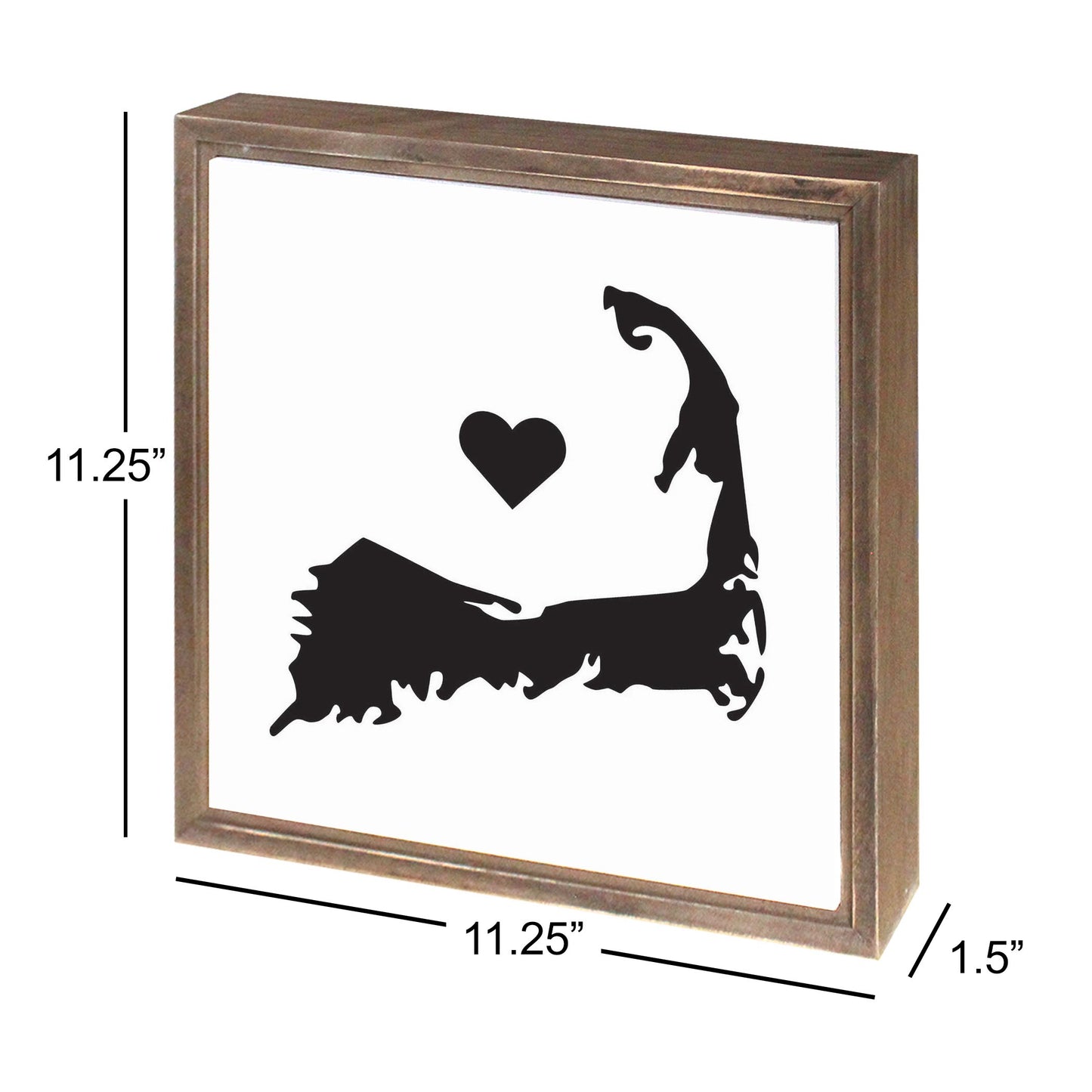 Minimalistic B&W Cape Cod With Heart | Wood Sign | Eaches | Min 1