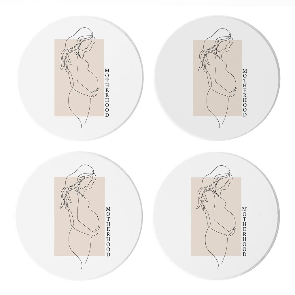 Modern Minimalist Mothers Day Pregnancy | Absorbent Coasters | Set of 4 | Min 2