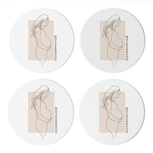 Modern Minimalist Mothers Day Pregnancy | Absorbent Coasters | Set of 4 | Min 2