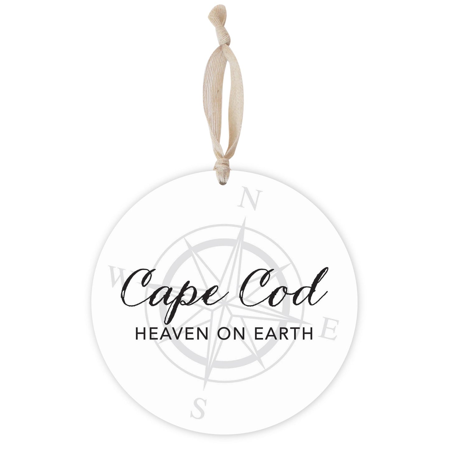 Minimalistic B&W Cape Cod Heaven On Earth | Wood Ornament | Eaches | Min 1