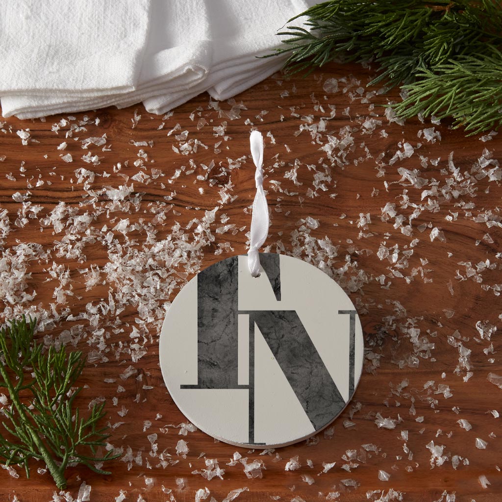 Minimalist B&W Tennessee White Initials| Wood Ornament | Eaches | Min 6