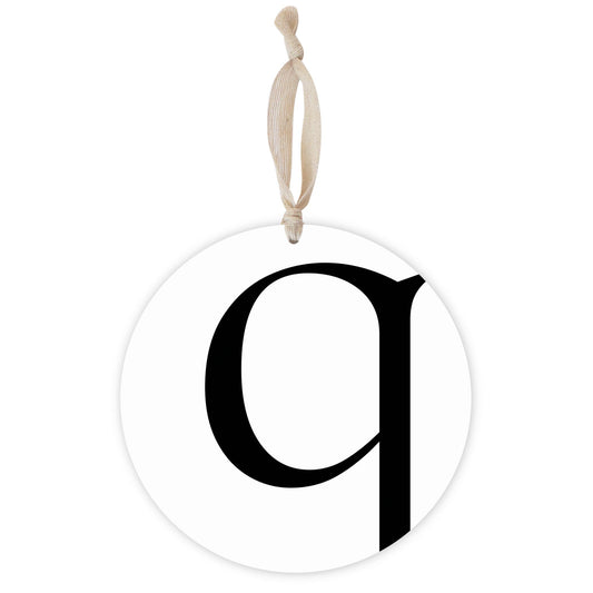 Minimalist Monogram Q| Wood Ornament | Eaches | Min 1