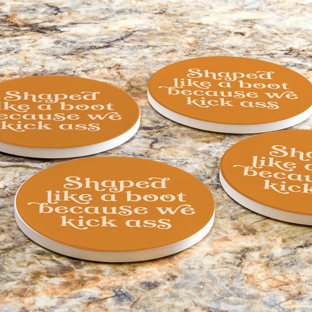 Modern Minimalist Louisiana Funny Boot Saying | Absorbent Coasters | Set of 4 | Min 2