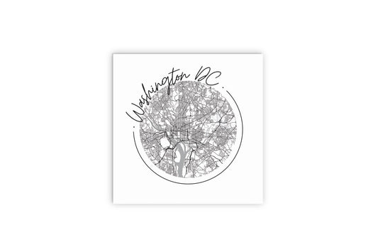 Minimalistic B&W Washington Dc Circle Map | Wood Sign | Eaches | Min 2