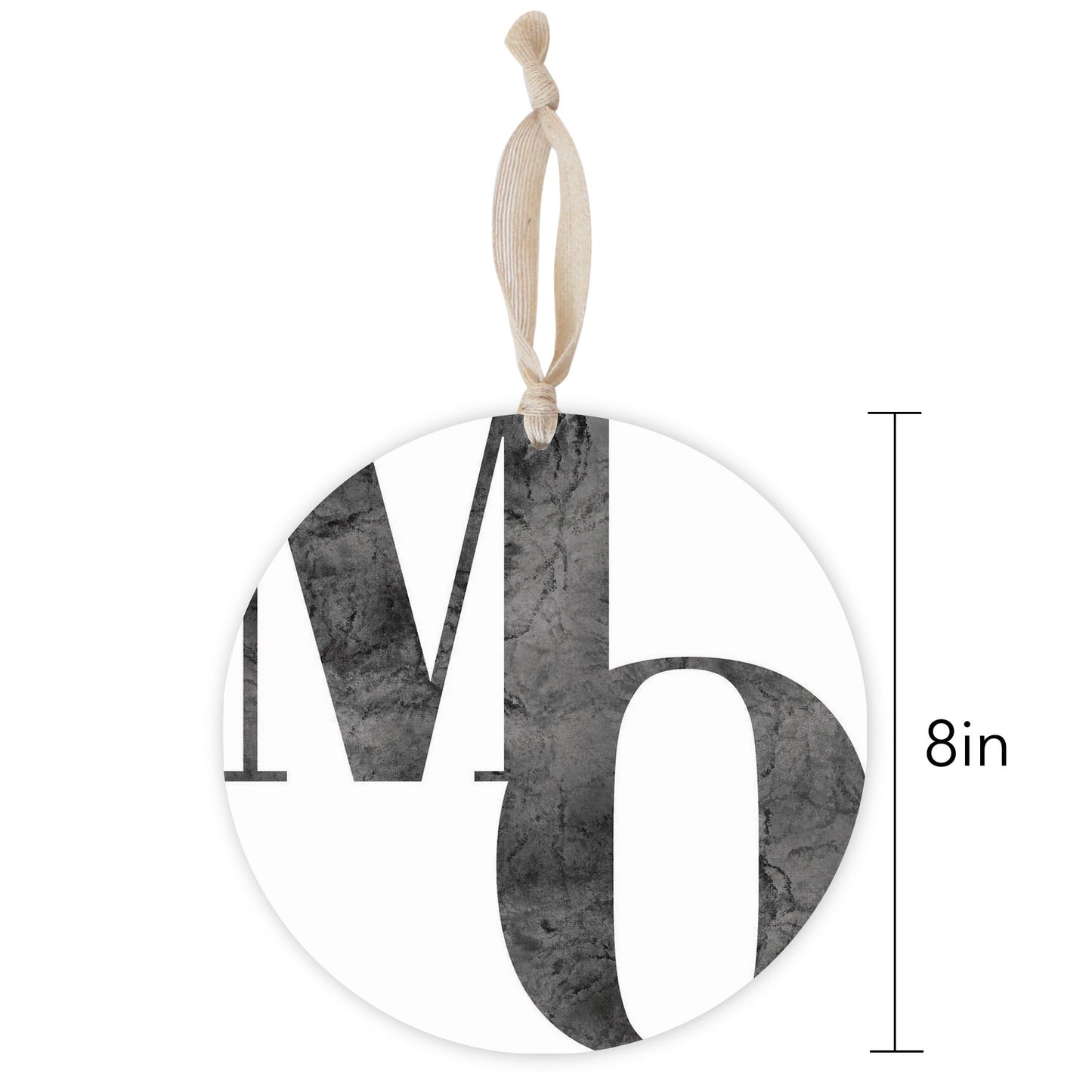 Minimalist B&W Missouri White Initials | Wood Ornament | Eaches | Min 1