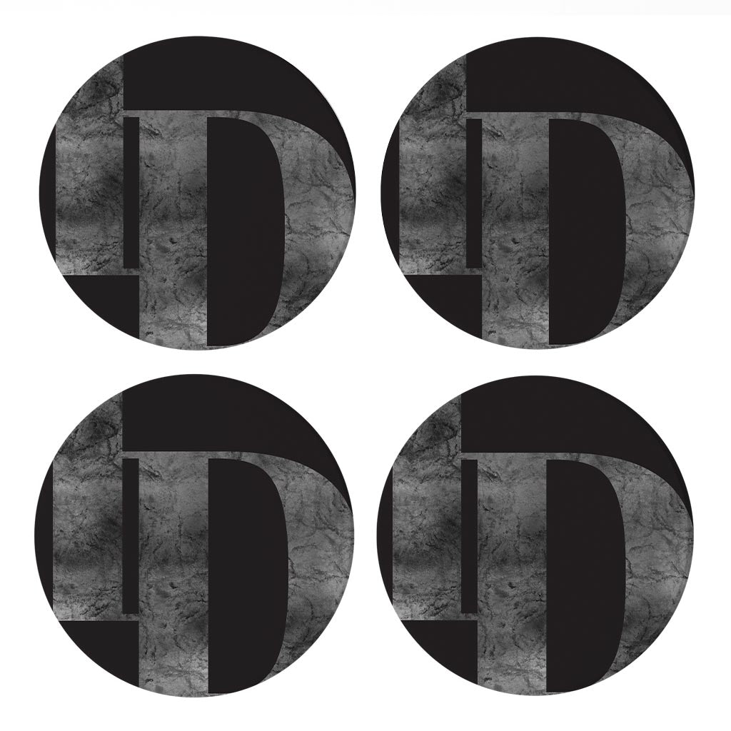 Minimalist B&W Idaho Black Initials | Absorbent Coasters | Set of 4 | Min 2