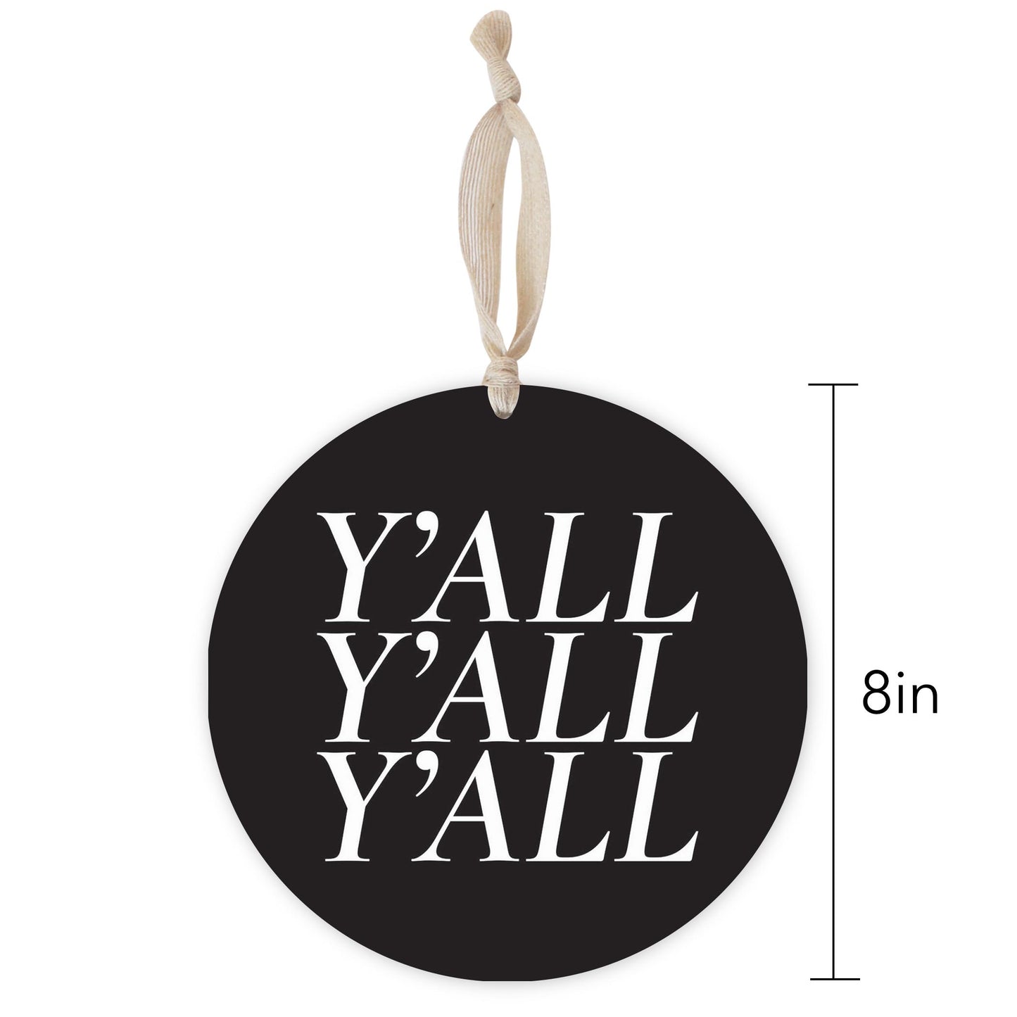 Minimalistic B&W Texas Yall | Wood Ornament | Eaches | Min 1