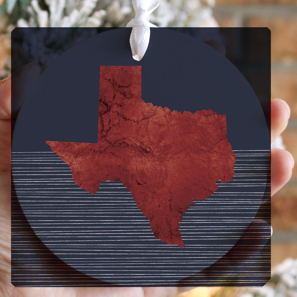 Modern Minimalist Texas Straight Line State Shape | Wood Ornament | Eaches | Min 6