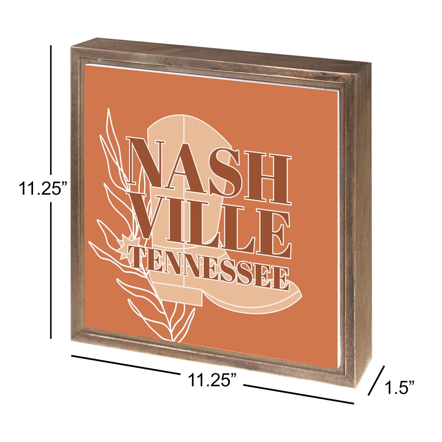 Modern Minimalist Tennessee Nashville Boot | Wood Sign | Eaches | Min 1