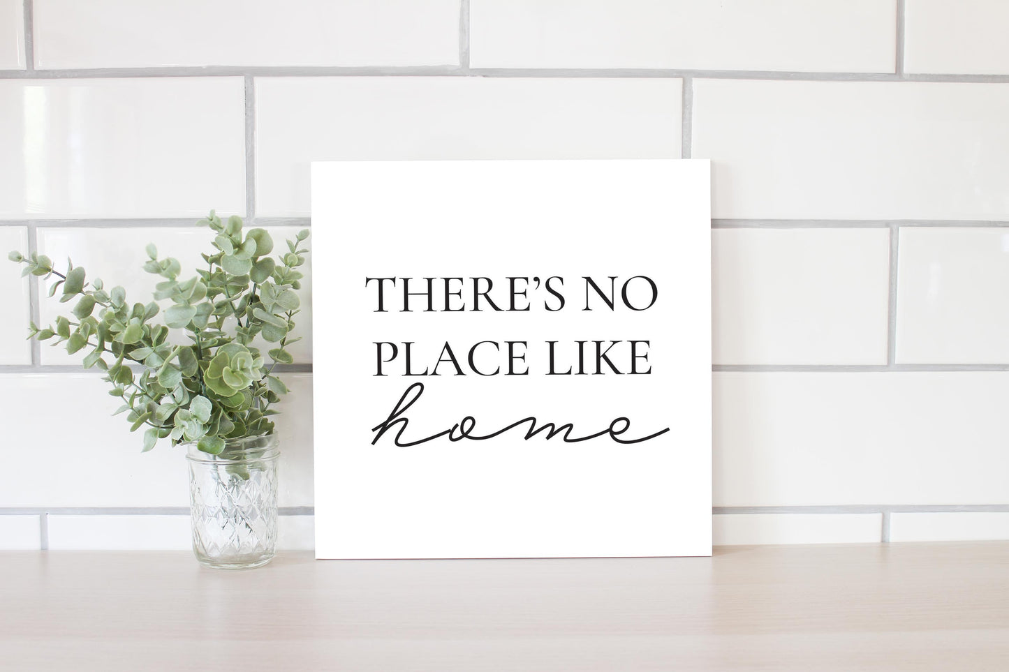 Minimalist B&W Kansas No Place Like Home | Wood Sign | Eaches | Min 2