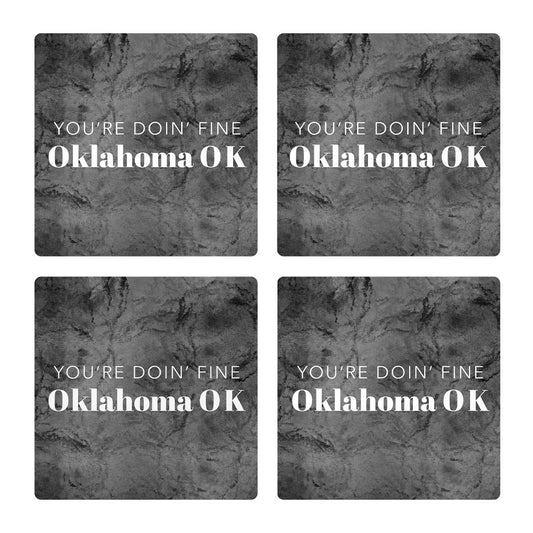 Modern Oklahoma Ok Saying | Absorbent Coasters | Set of 4 | Min 2