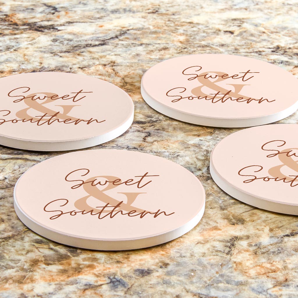 Modern Minimalist Texas Sweet Southern | Absorbent Coasters | Set of 4 | Min 2