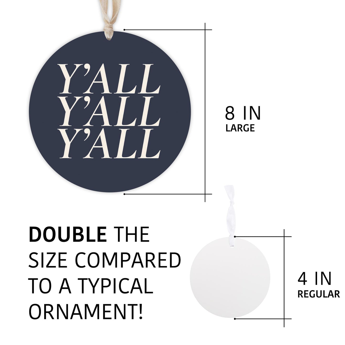 Modern Minimalist Texas Yall | Wood Ornament | Eaches | Min 1