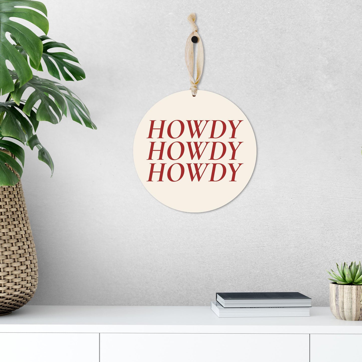 Modern Minimalist Texas Howdy | Wood Ornament | Eaches | Min 1