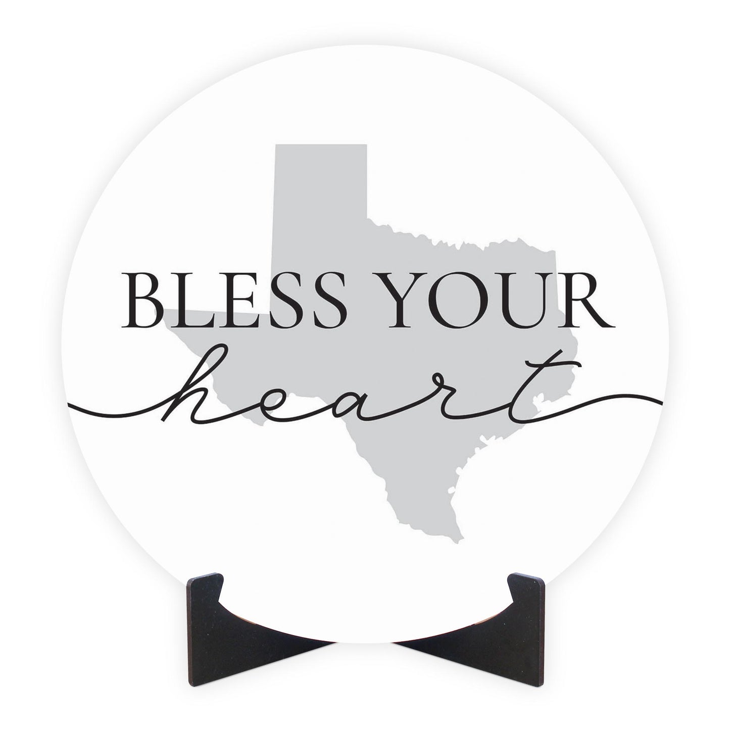 Minimalistic B&W Texas Bless Your Heart | Wood Sign | Eaches | Min 1