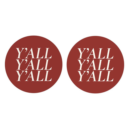 Modern Minimalist Oklahoma Yall | Absorbent Car Coasters | Set of 2 | Min 4