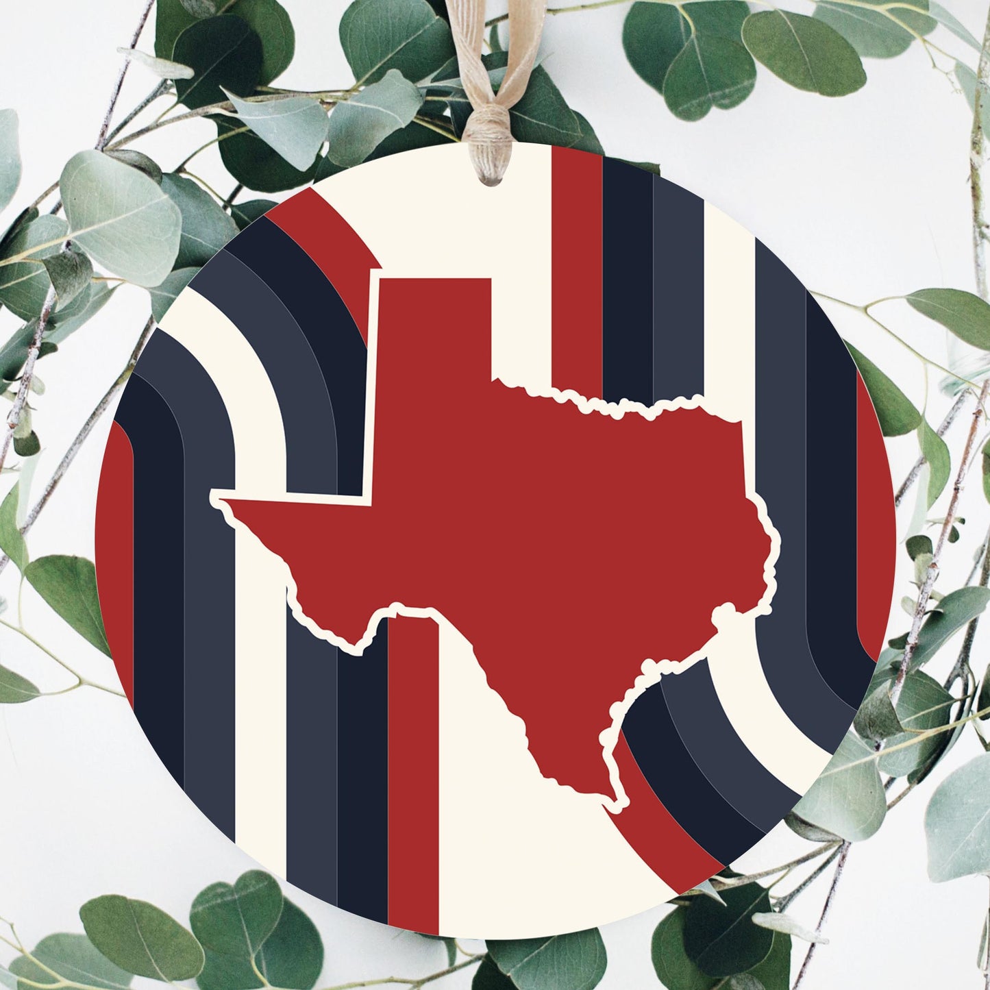 Modern Minimalist Texas Colors Retro Shape | Wood Ornament | Eaches | Min 1