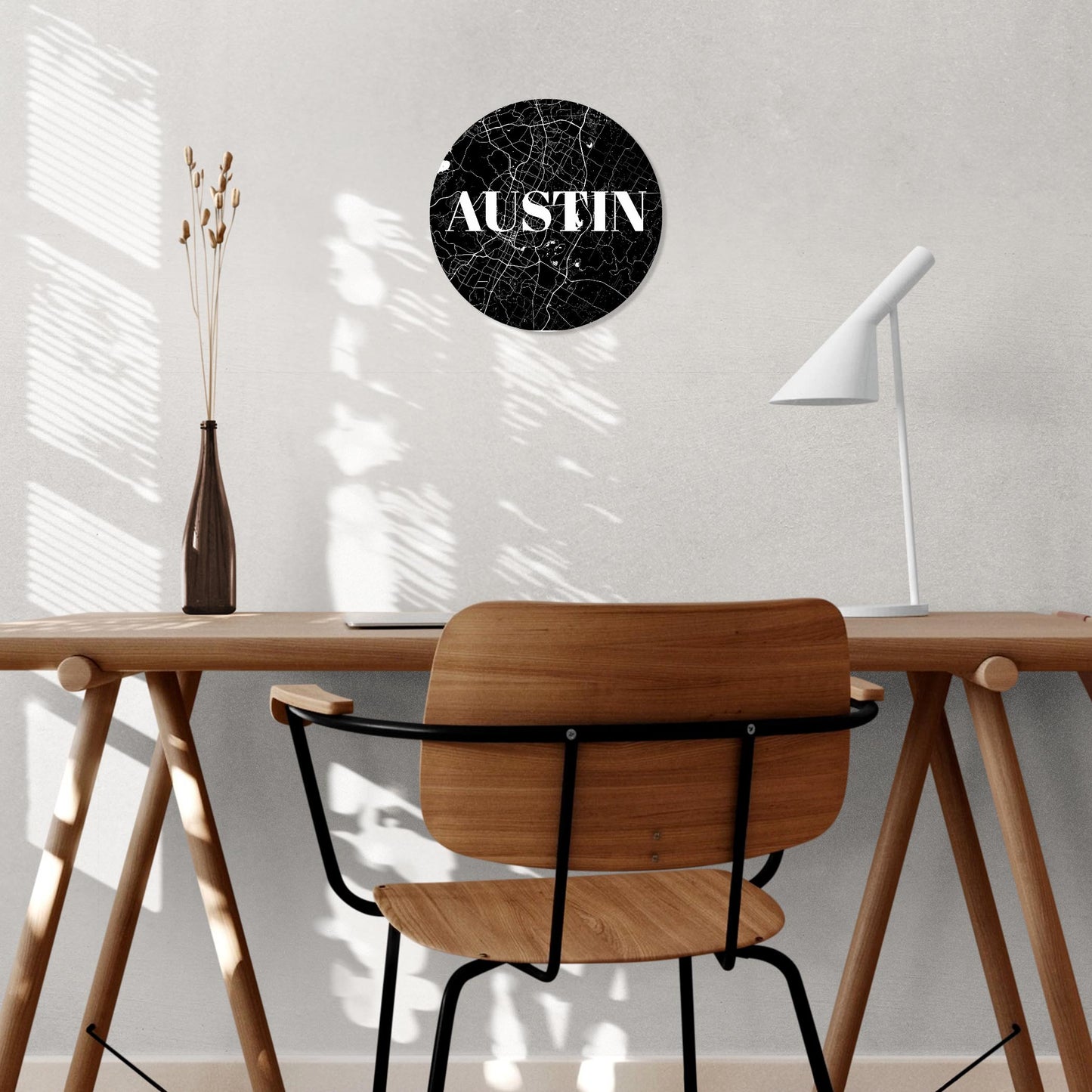 Minimalistic B&W Texas Austin Map | Wood Sign | Eaches | Min 1