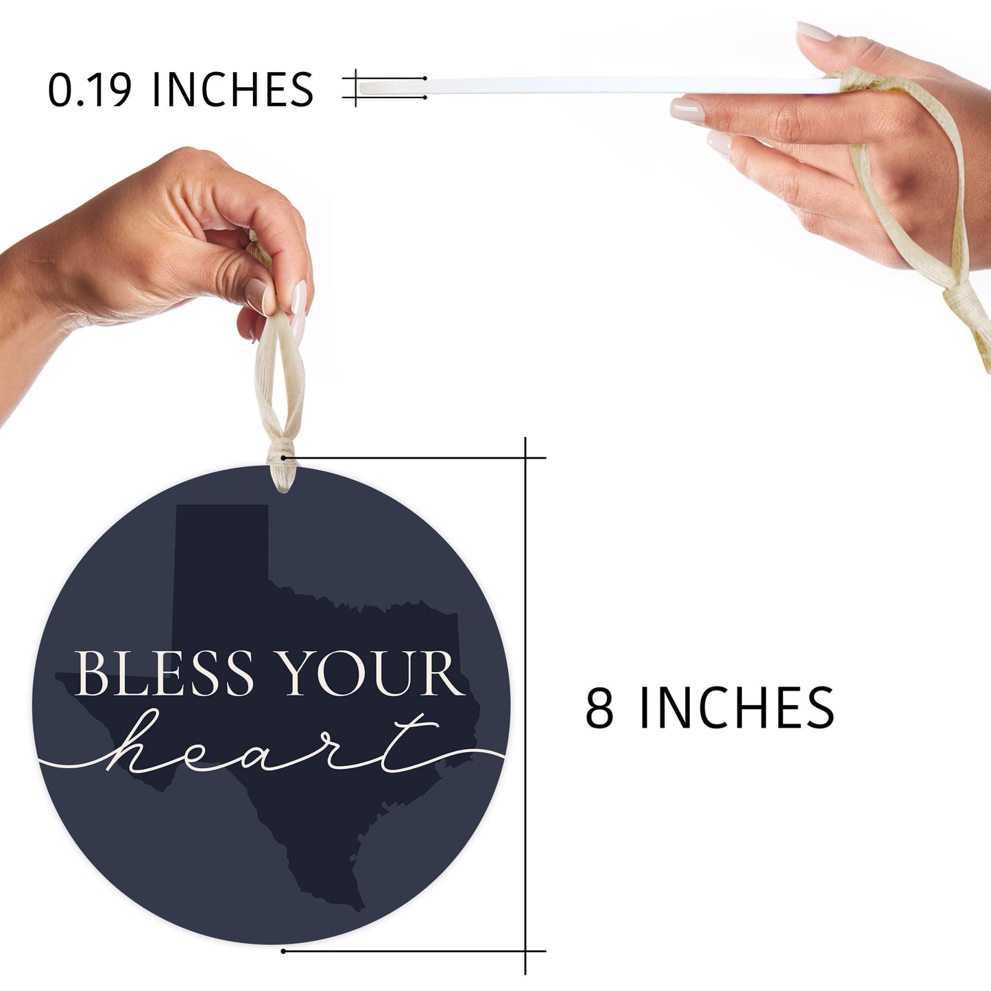 Modern Minimalist Texas Bless Your Heart | Wood Ornament | Eaches | Min 1