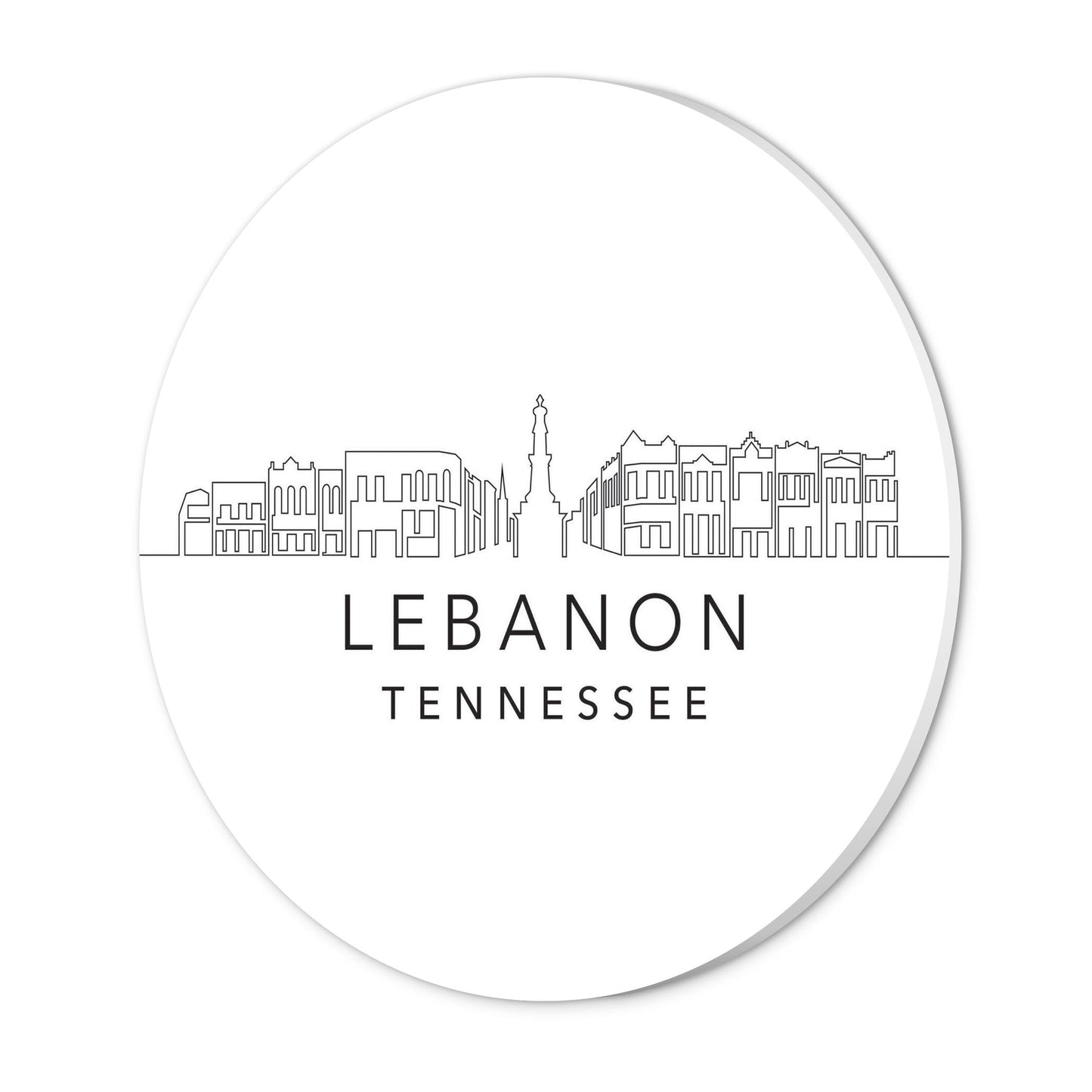 Minimalist B&W Tennessee Lebanon Skyline | Wood Sign | Eaches | Min 1