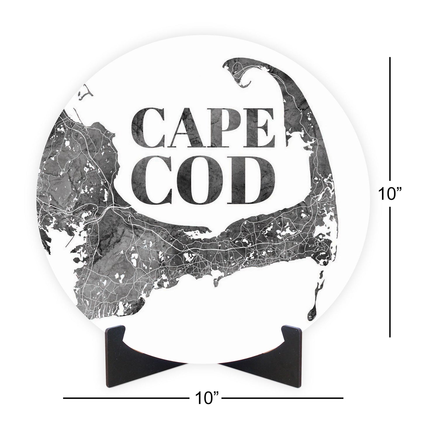 Minimalistic B&W Cape Cod Map | Wood Sign | Eaches | Min 1