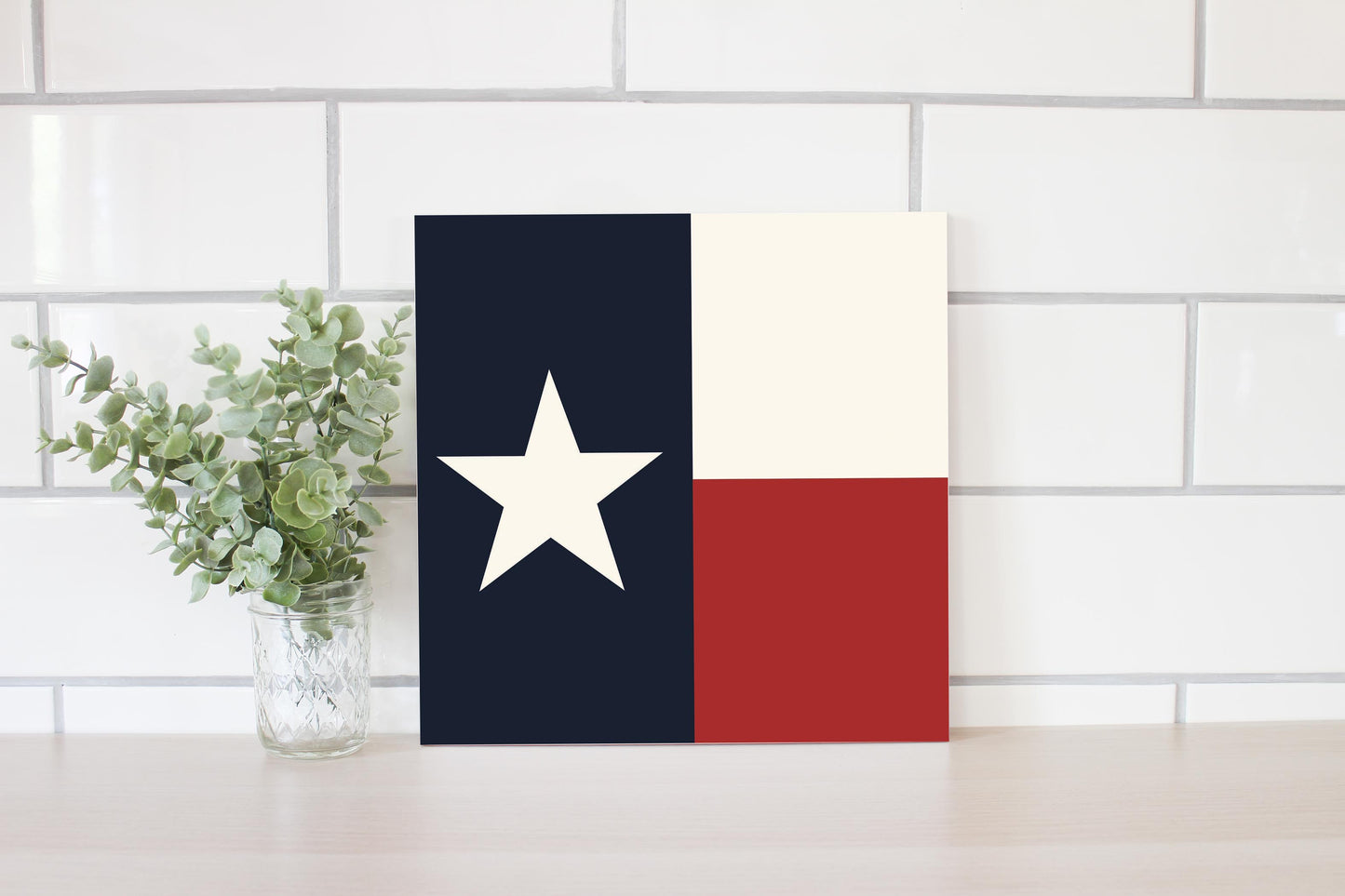 Modern Minimalist Texas Colors Flag | Wood Sign | Eaches | Min 2