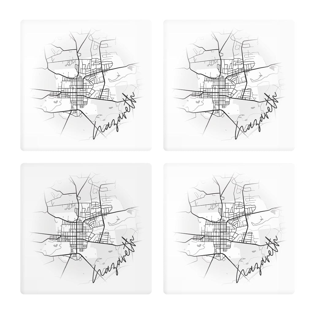 Minimalistic B&W Pennsylvania Nazareth Circle Map | Absorbent Coasters | Set of 4 | Min 2