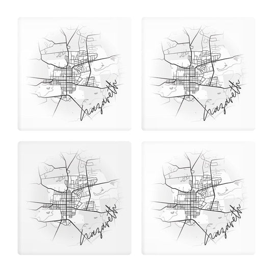 Minimalistic B&W Pennsylvania Nazareth Circle Map | Absorbent Coasters | Set of 4 | Min 2