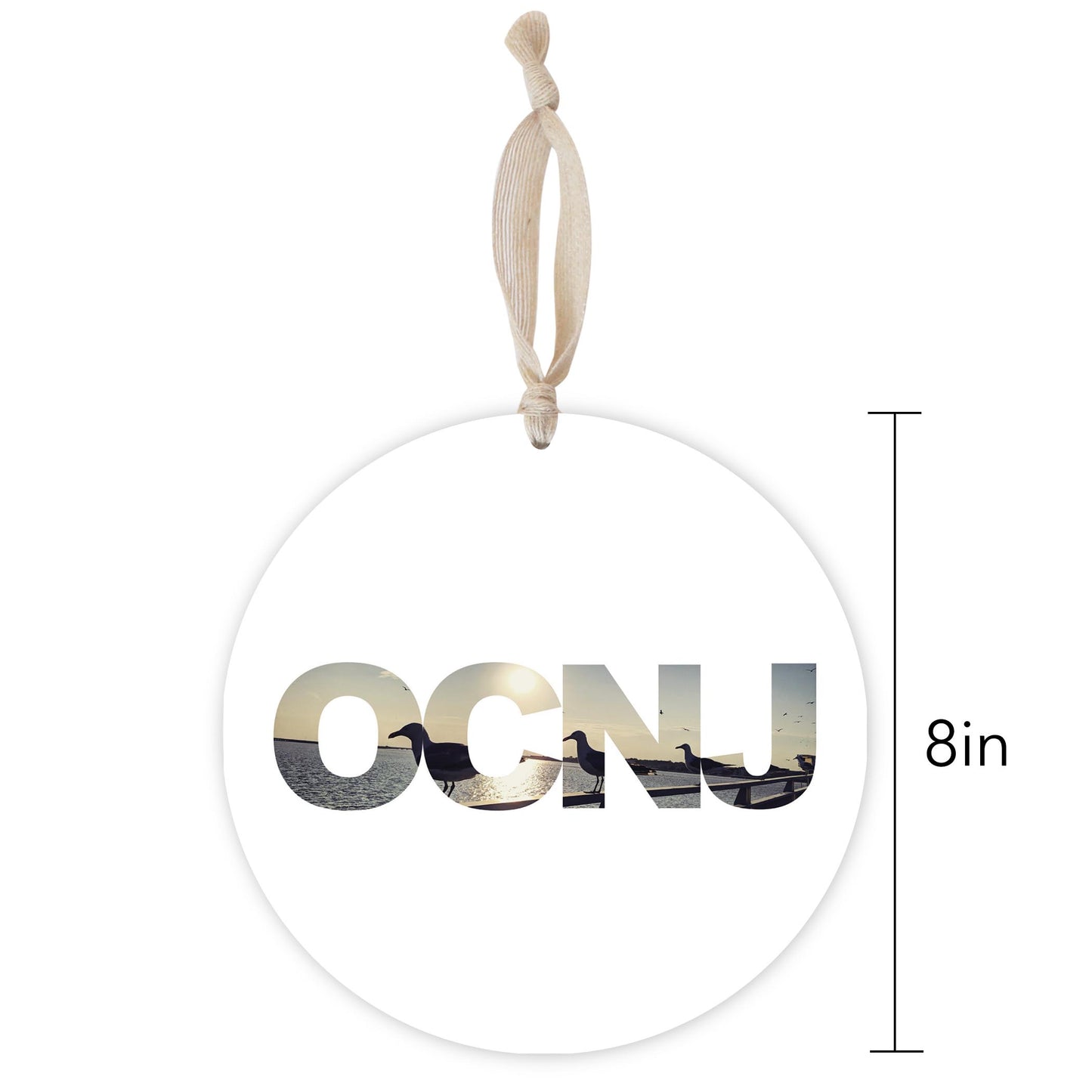 OCNJ Photo With Text | Wood Ornament | Eaches | Min 1