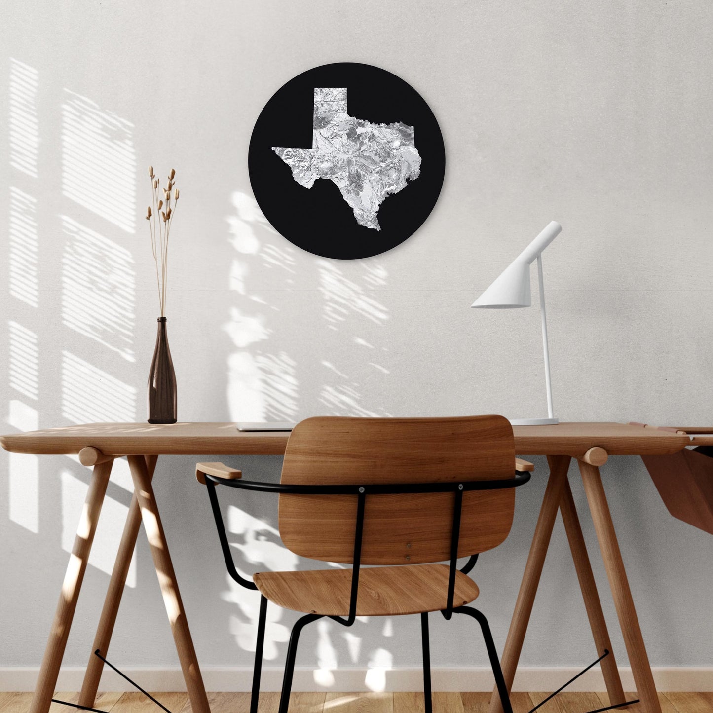 Minimalistic B&W Texas Metal State Shape | Wood Sign | Eaches | Min 1