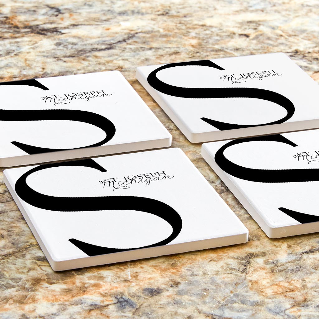 St Joseph Mi Minimal Monogram | Absorbent Coasters | Set of 4 | Min 2