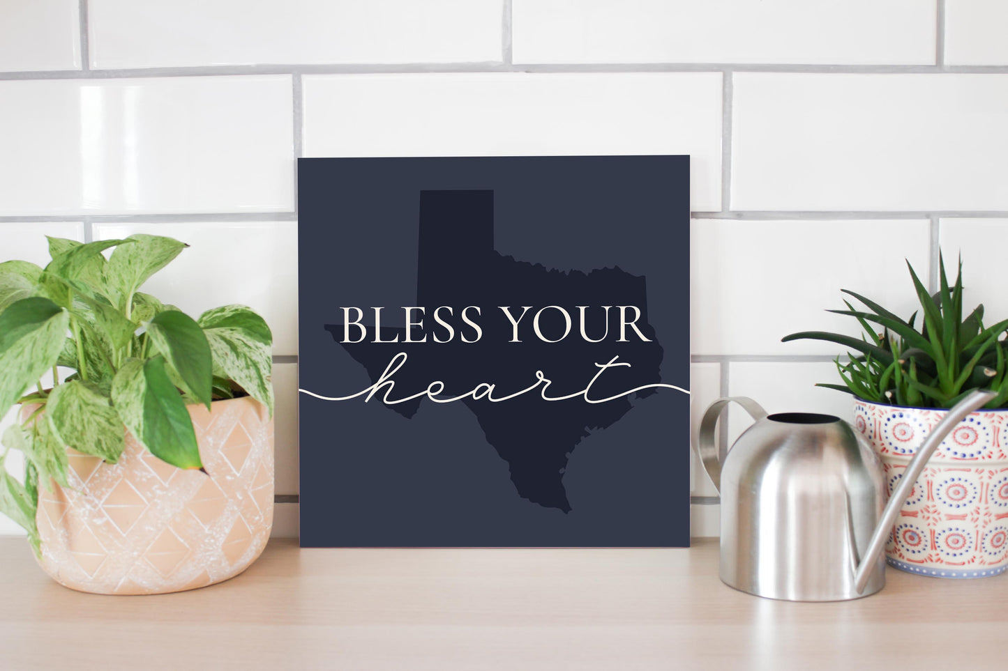 Modern Minimalist Texas Bless Your Heart | Wood Sign | Eaches | Min 2