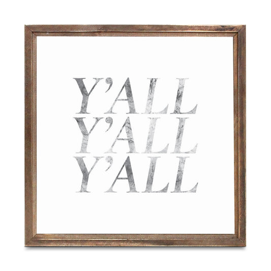 Minimalistic B&W Texas Textured Yall | Wood Sign | Eaches | Min 1