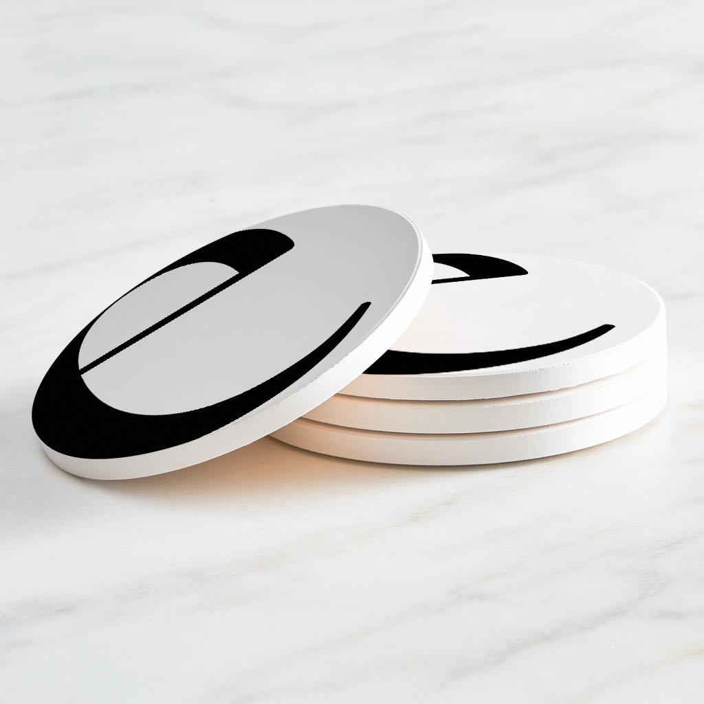 Minimalist Monogram E Circle | Absorbent Coasters | Set of 4 | Min 2