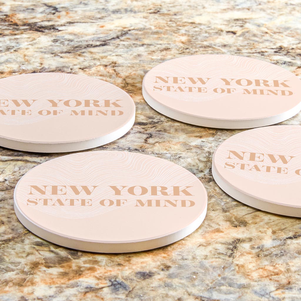 Modern Minimalist New York State Of Mind | Absorbent Coasters | Set of 4 | Min 2