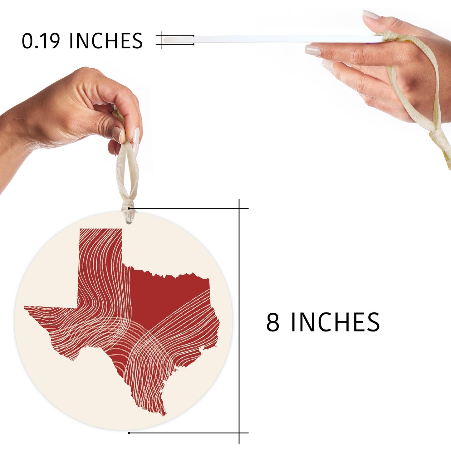 Modern Minimalist Texas Fluid Line State Shape | Wood Ornament | Eaches | Min 1