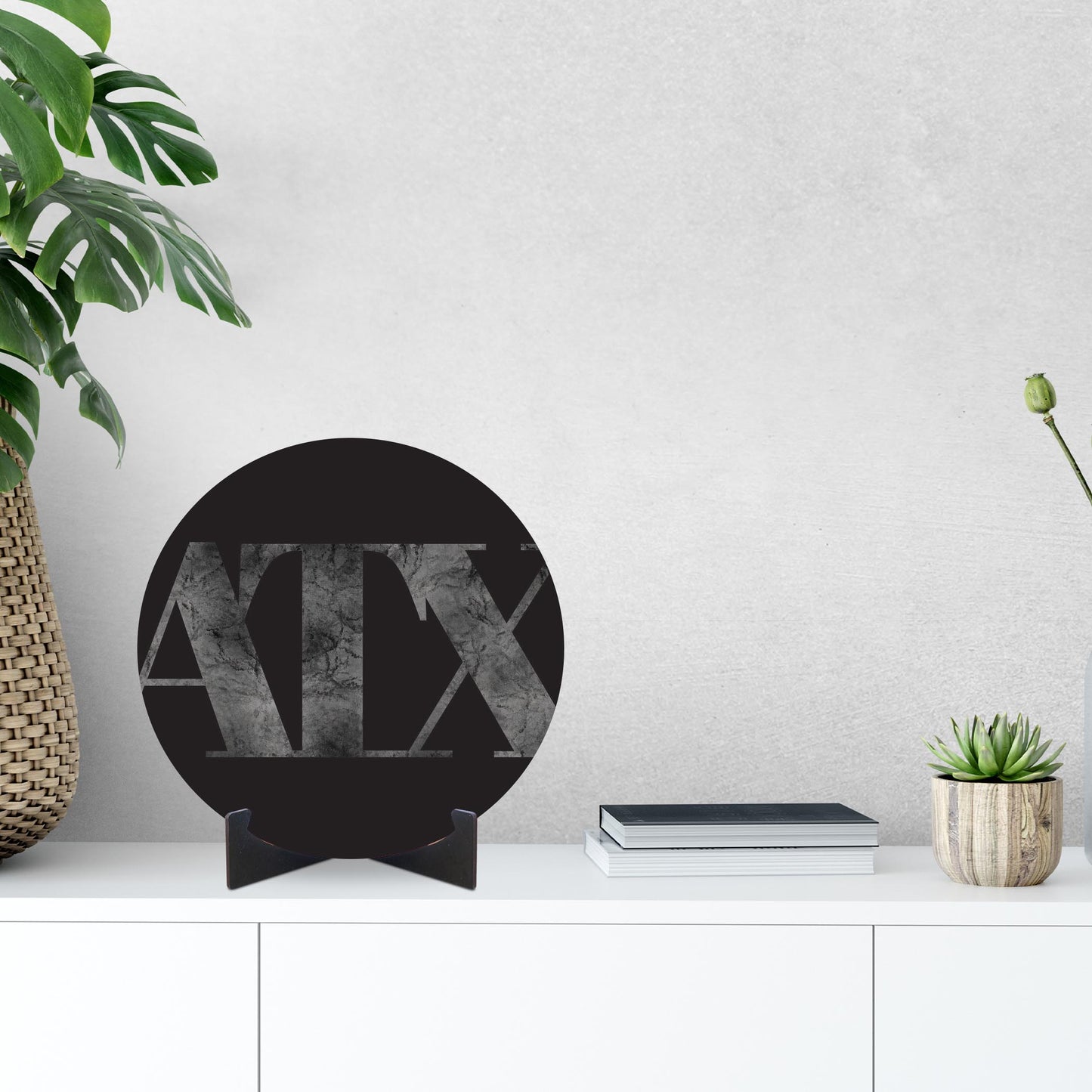 Minimalistic B&W Texas Austin Black Initials | Wood Sign | Eaches | Min 1