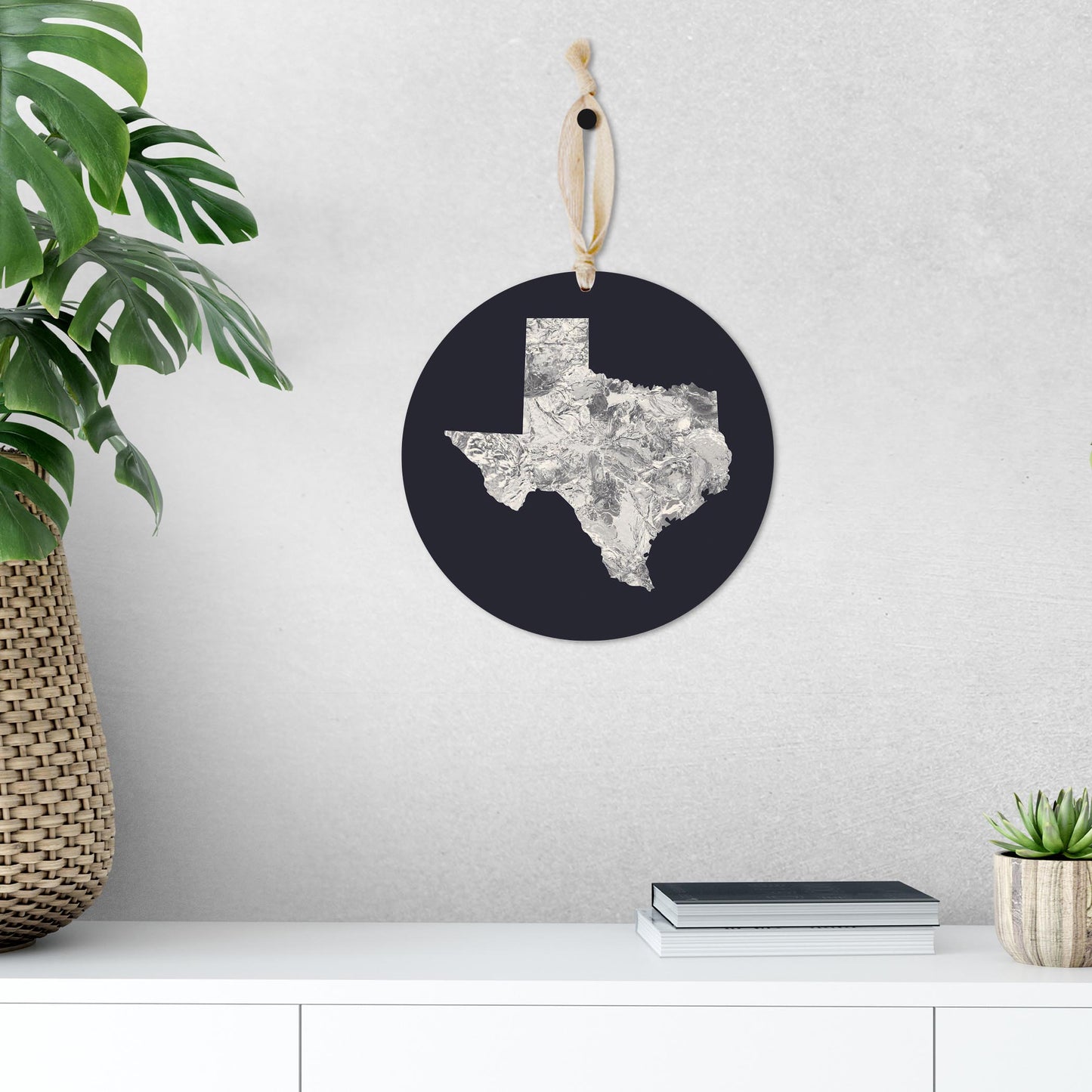 Modern Minimalist Texas Metal State Shape | Wood Ornament | Eaches | Min 1